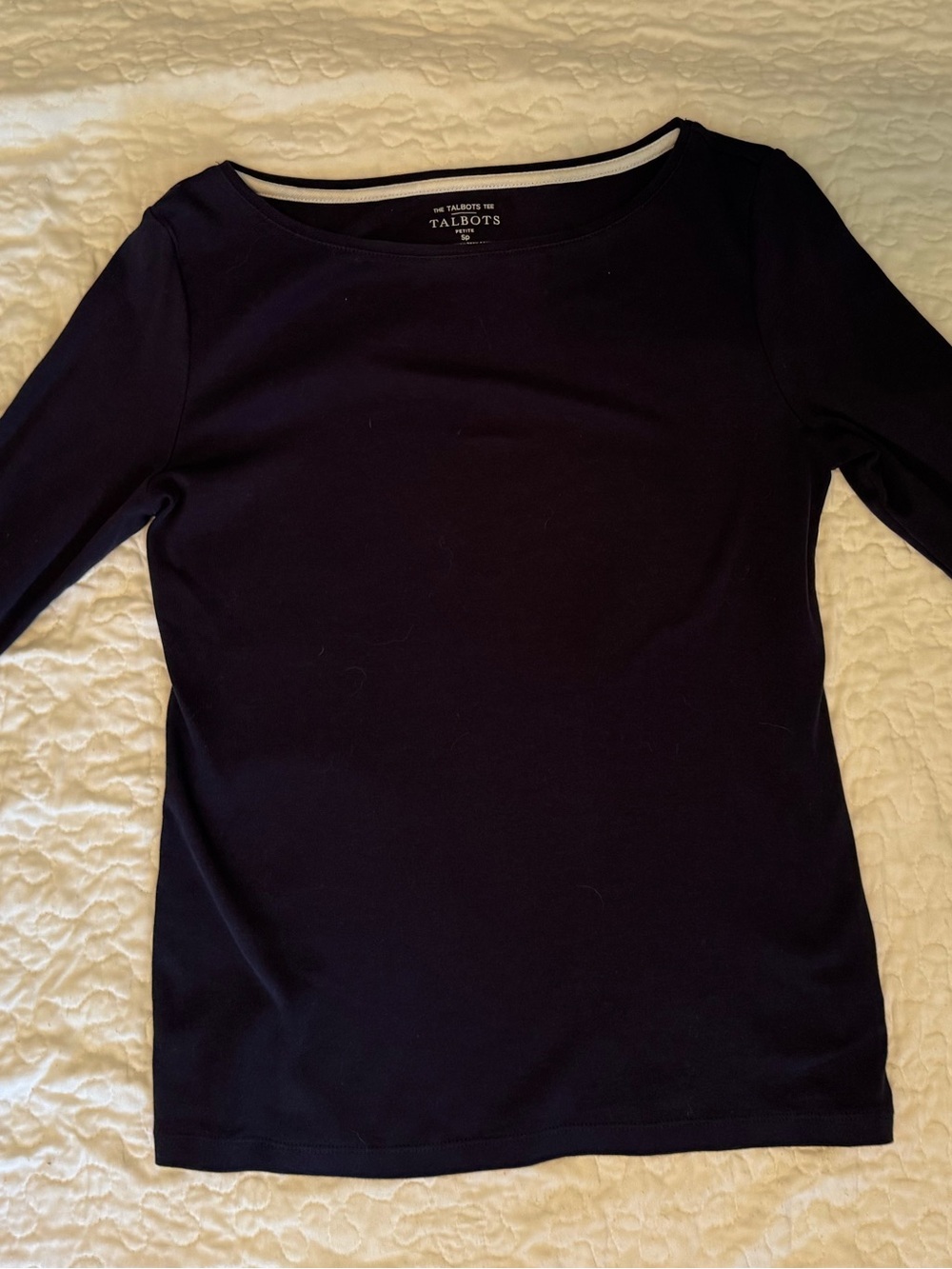 Talbots Women’s Black Long Sleeve Boatneck Top